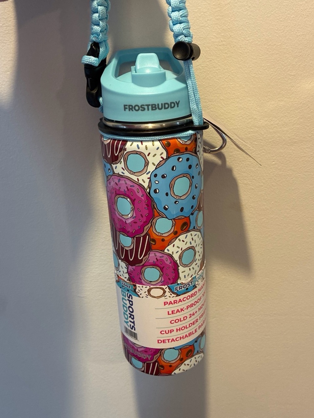 FrostBuddy 17 oz Kids Donut Stainless Steel Water Bottle - Multi color